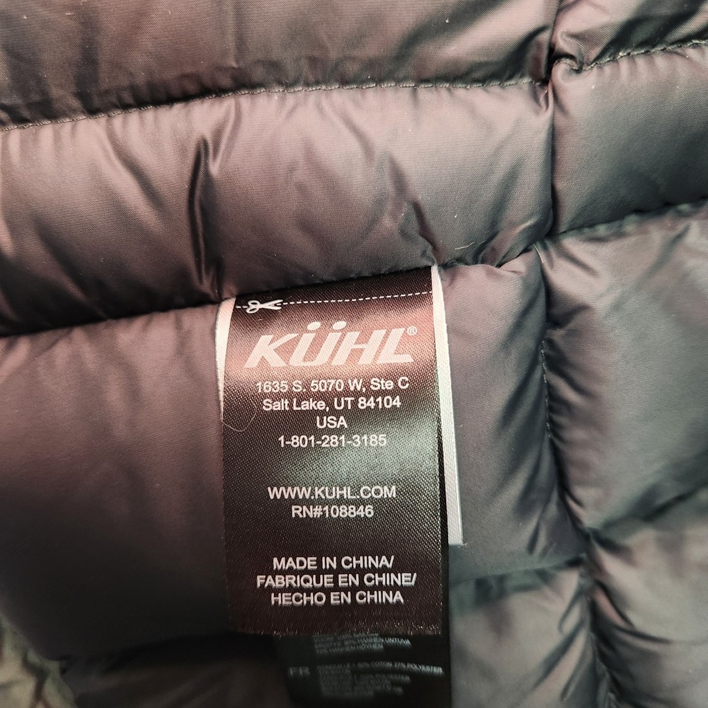 KÜHL Arktik 800 Fill Goose Down Vest Men's Medium Gray Waxed Outdoor - Picture 9 of 12